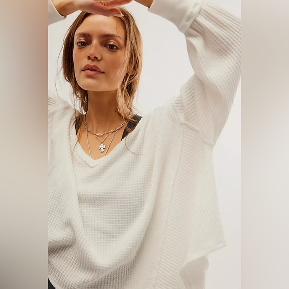 NWOT🤍Free People We the Free Coraline Thermal XS Ivory - Picture 4 of 9